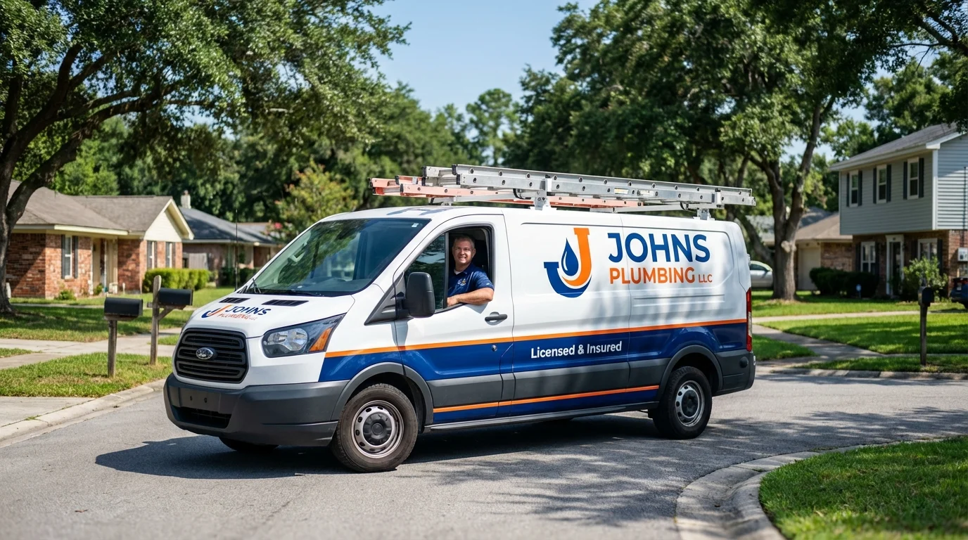 Johns Plumbing LLC service van in Greenville, TX